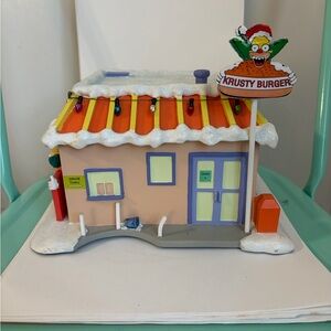 2003 Simpsons Hawthorne Christmas Village Krusty Burger Drive Thru Building